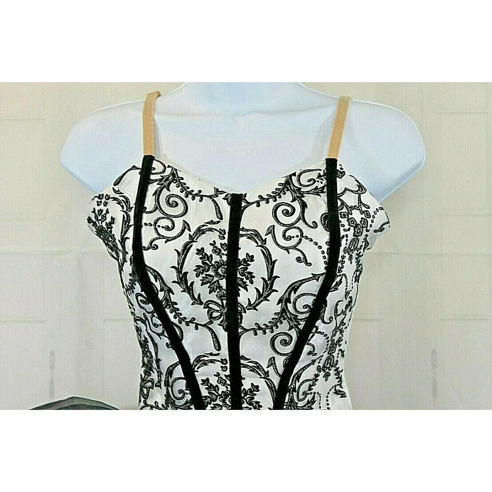 Curtain Call Costumes Pageant Dress Black White Dance Made In USA Size 8A